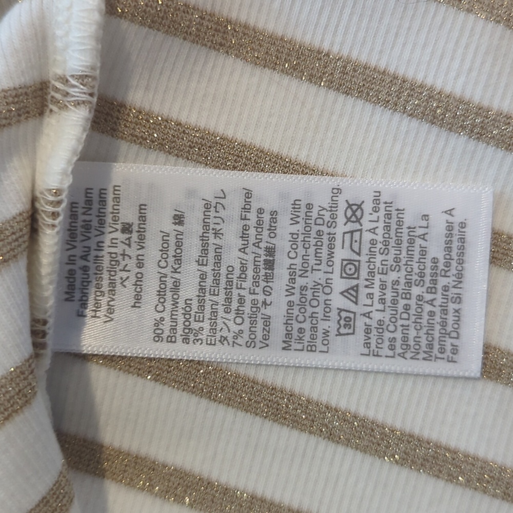 NWT J. Crew Factory Metallic Striped Boatneck Top - Picture 5 of 5